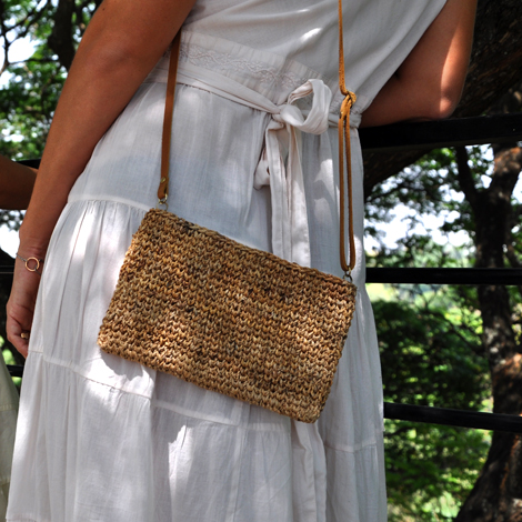 Banana Fiber Cross Body Clutch. Common Textures. New Labels Only